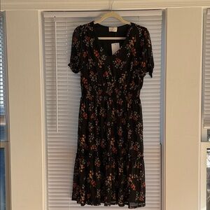 Brand New Ember Floral Black Dress